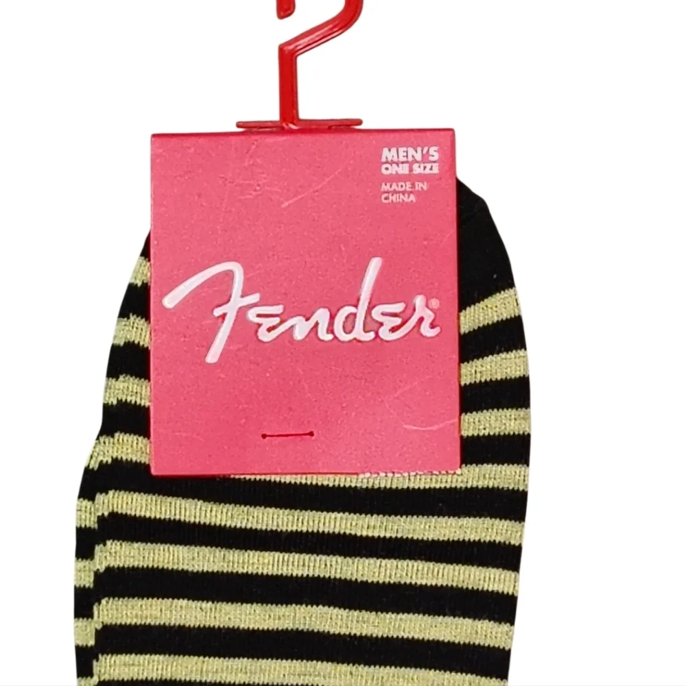 Fender Logo Ankle Socks - Golden Yellow & Black 2 Pair